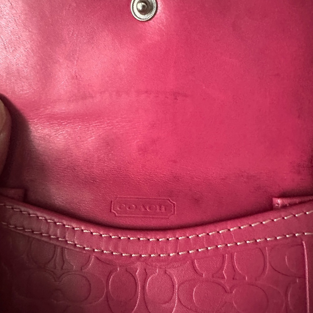 Coach Pink Key Card Holder - EUC - with Monogram Embossing - Picture 5 of 8
